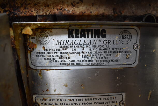 Keating 60BFLD Stainless Steel Commercial Countertop Natural Gas Powered Chrome Top Flat Top Griddle w/ Thermostatic Controls. 61x32x33 - Image 6 of 6