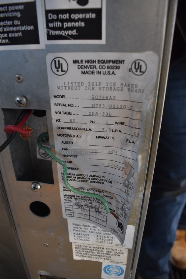 Ice O Matic GC756A2 Metal Commercial Ice Head on Commercial Ice Bin. 208-230 Volts, 1 Phase. 31x30x54 - Image 5 of 5