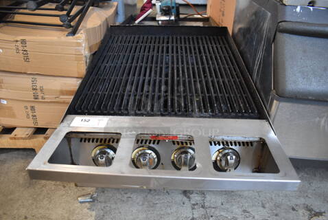Star 8124RRBB Stainless Steel Commercial Countertop Natural Gas Powered Charbroiler Grill. 24x39x18