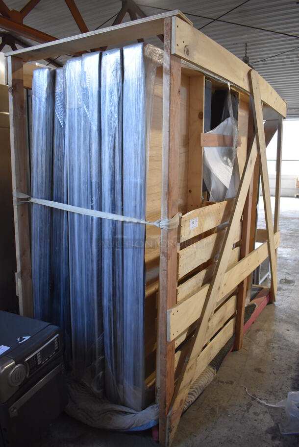 ALL ONE MONEY! BRAND NEW IN CRATE Lot of 7 Wooden Stage Risers. Makes Approximately 150 Square Feet. Each Riser Is 72x72x4 - Image 3 of 4