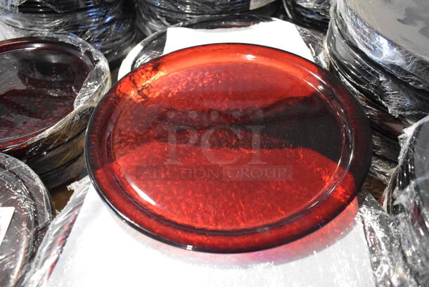 ALL ONE MONEY! PALLET LOT of Hammered Red Glass Chargers. 13x13x0.5 - Image 2 of 6