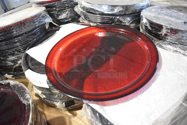 ALL ONE MONEY! PALLET LOT of Hammered Red Glass Chargers. 13x13x0.5 - Image 3 of 6