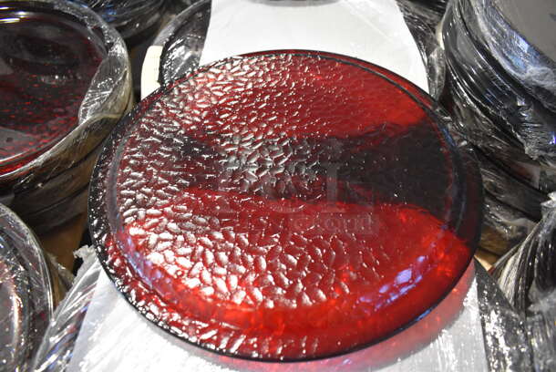 ALL ONE MONEY! PALLET LOT of Hammered Red Glass Chargers. 13x13x0.5 - Image 4 of 6