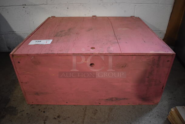 Pink Wooden Box. 26.5x23x12 - Image 1 of 4