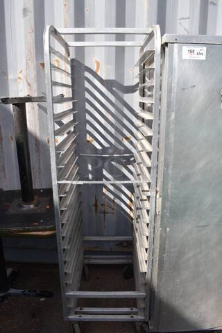 Metal Commercial Pan Transport Rack on Commercial Casters. 20.5x26x70.5