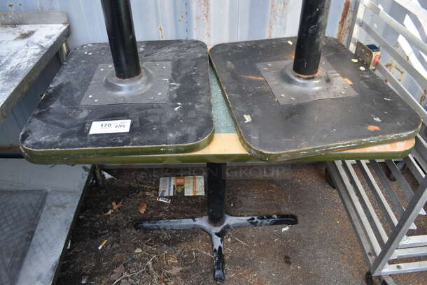 3 Various Dining Height Tables on Black Metal Table Base. 20x24x29, 41.5x24x29./ 3 Times Your Bid! - Image 2 of 4