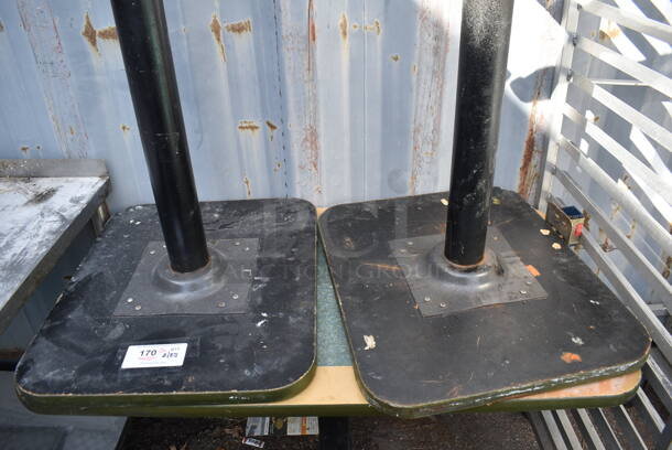 3 Various Dining Height Tables on Black Metal Table Base. 20x24x29, 41.5x24x29./ 3 Times Your Bid! - Image 3 of 4