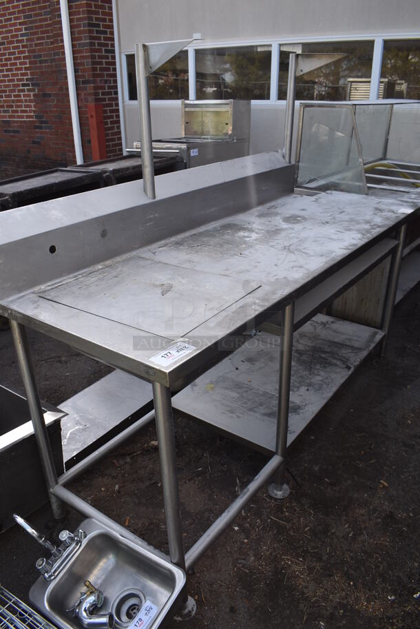 Stainless Steel Table w/ Sink Bay, Sink Bay Cover, Back Splash and Under Shelf. 76x28x63. 14x18x7 - Image 1 of 5