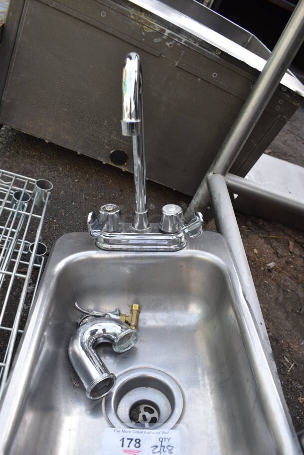 Stainless Steel Commercial Single Bay Drop In Sink w/ Faucet and Handles. 12x18x18 - Image 3 of 3