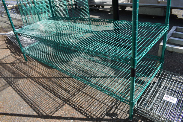 Green Finish 4 Tier Wire Shelving Unit. BUYER MUST DISMANTLE. PCI CANNOT DISMANTLE FOR SHIPPING. PLEASE CONSIDER FREIGHT CHARGES. 60x24x75 - Image 3 of 3