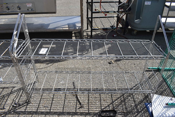 Chrome Finish 2 Tier Shelving Unit. 47.5x12x31 - Image 1 of 3