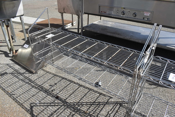 Chrome Finish 2 Tier Shelving Unit. 47.5x12x31 - Image 1 of 3