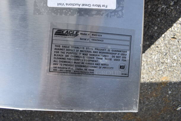 Eagle MWS1824 Stainless Steel Commercial Wall Mount Shelf. 24x18x12 - Image 3 of 4