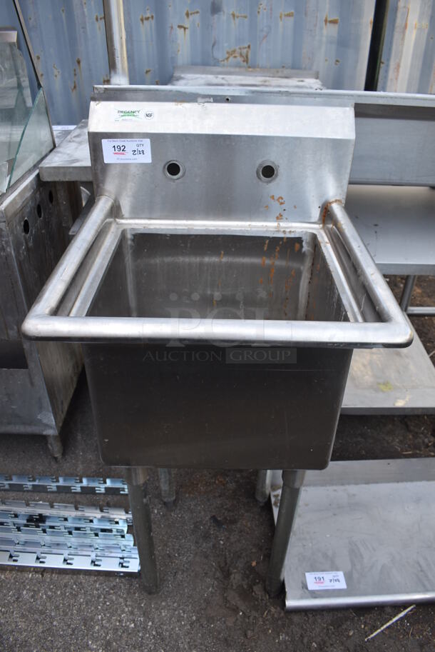 Regency Stainless Steel Commercial Single Bay Sink. 22x22.5 - Image 1 of 4