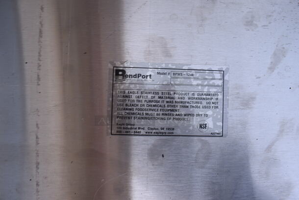 PendPort BPWS-1248 Stainless Steel Commercial Wall Mount Shelf w/ Brackets. 48x12x14 - Image 3 of 4