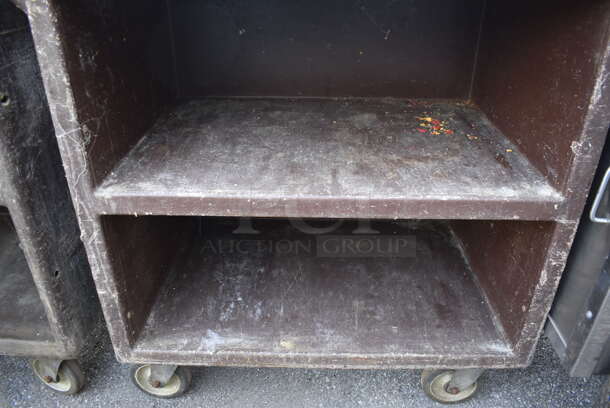 Brown Poly 3 Tier Cart w/ Push Handle on Commercial Casters. 33x20x35 - Image 3 of 3