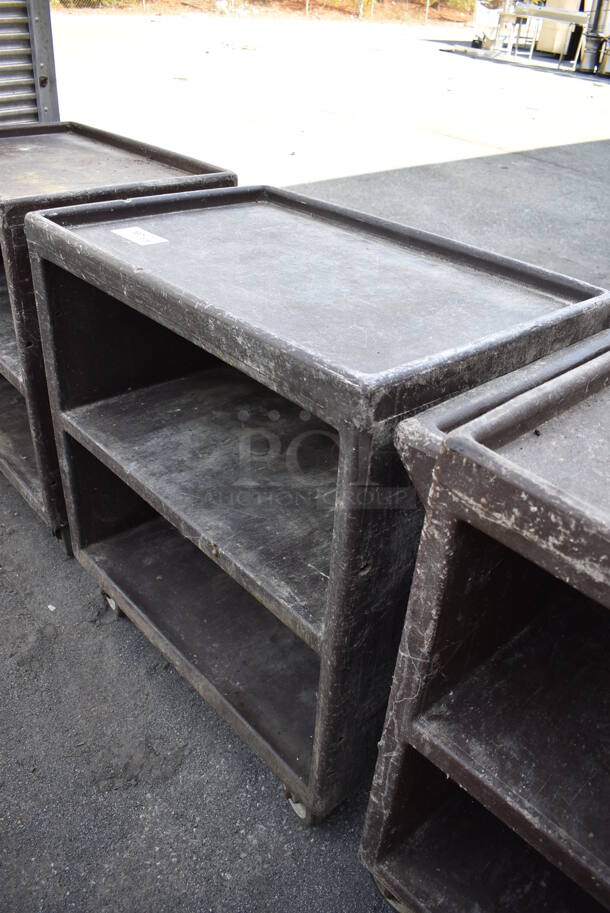 Brown Poly 3 Tier Cart w/ Push Handle on Commercial Casters. 33x20x35 - Image 2 of 4