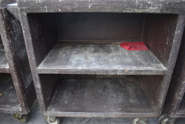 Brown Poly 3 Tier Cart w/ Push Handle on Commercial Casters. 33x20x35 - Image 3 of 4