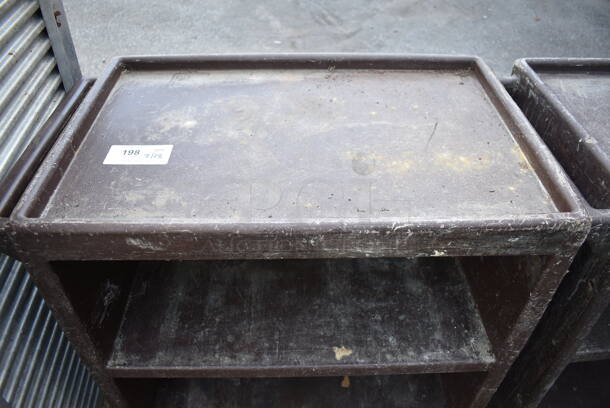 Brown Poly 3 Tier Cart w/ Push Handle on Commercial Casters. 33x20x35 - Image 3 of 3