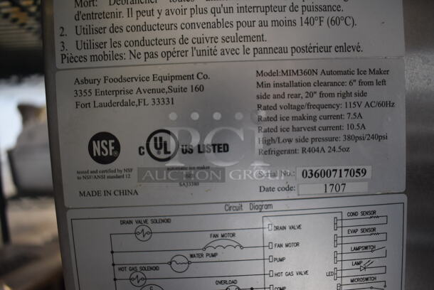 2017 Maxx Ice MIM360N Stainless Steel Commercial Ice Head. 22x24.5x21 - Image 5 of 5