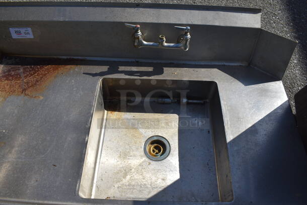 Stainless Steel Commercial Single Bay Left Side Dirty Side Dishwasher Table. No Legs. 54x32x12.5. Bay 20x20x6 - Image 3 of 4