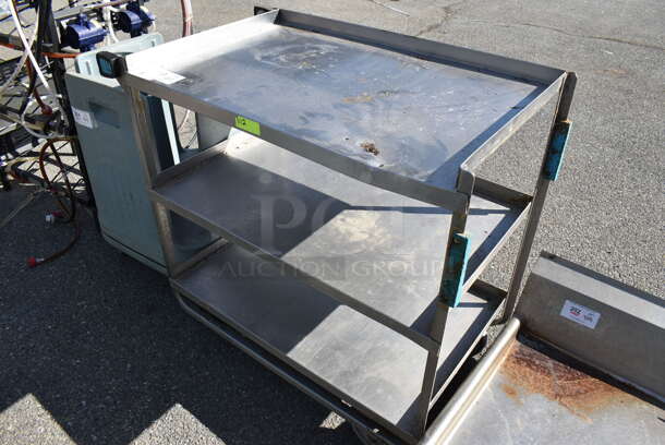 Metal Commercial 3 Tier Cart w/ Push Handle on Commercial Casters. 38.5x21x36.5 - Image 2 of 4