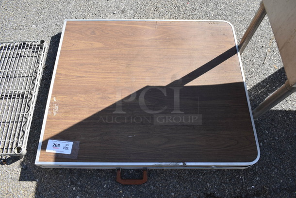 Wood Pattern Folded Table. 36x30x3 - Image 1 of 3