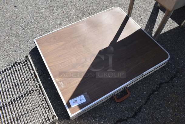 Wood Pattern Folded Table. 36x30x3 - Image 2 of 3