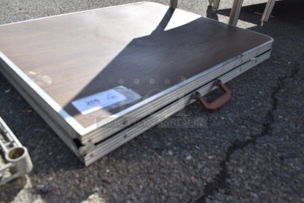 Wood Pattern Folded Table. 36x30x3 - Image 3 of 3