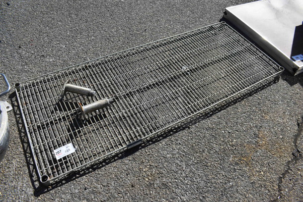 Chrome Finish Wire Shelf and 2 Feet. 60x24x1.5 - Image 2 of 3
