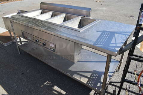 Wells MDD400TOM Stainless Steel Commercial Electric Powered 4 Bay Steam Table. 208/240 Volts. 84x36x41