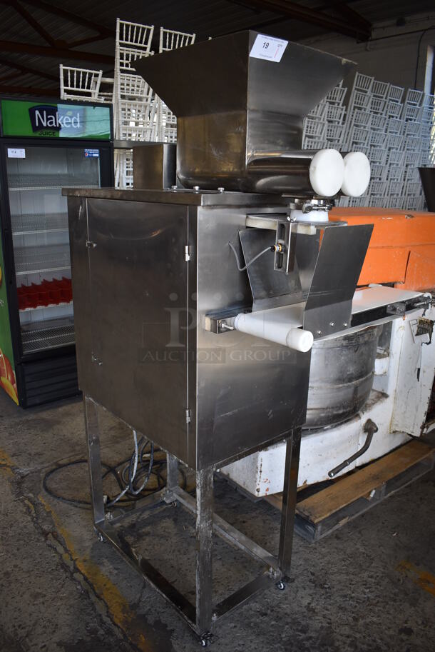 Taibo MF2-C Stainless Steel Commercial Floor Style Dough Divider on Commercial Casters. 240 Volts, 1 Phase. 31x43x73 - Image 2 of 8