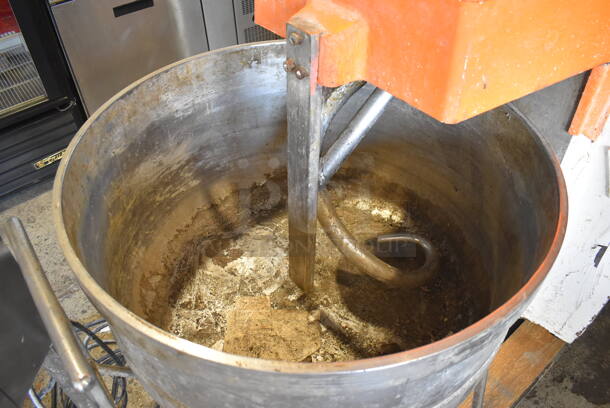 Metal Commercial Floor Style Spiral Mixer w/ Metal Mixing Bowl and Dough Hook Attachment. 460 Volts, 3 Phase. 36x63x55 - Image 3 of 8