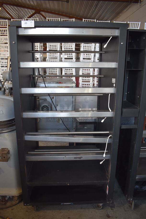 Lakeside 98253 	Metal Commercial Bakery Pastry Bagel Donut Transport Display Rack on Commercial Casters. 38.5x33.5x77.5 - Image 1 of 5
