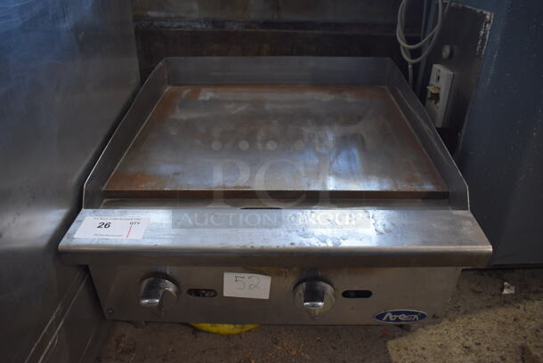 Atosa Stainless Steel Commercial Countertop Natural Gas Powered Flat Top Griddle. 24x28x17 - Image 1 of 4