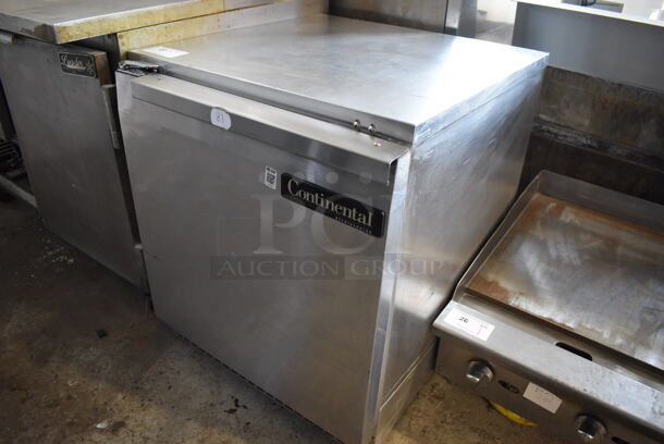 Continental UC27 Stainless Steel Commercial Single Door Undercounter Cooler on Commercial Casters. 115 Volts, 1 Phase. 28x30.5x32. Tested and Powers On But Does Not Get Cold - Image 2 of 5