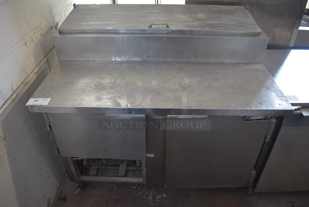 2012 Leader ESPT48 S/C Stainless Steel Commercial Pizza Prep Table on Commercial Casters. 115 Volts, 1 Phase. 48x35x45. Tested and Working! - Image 1 of 7