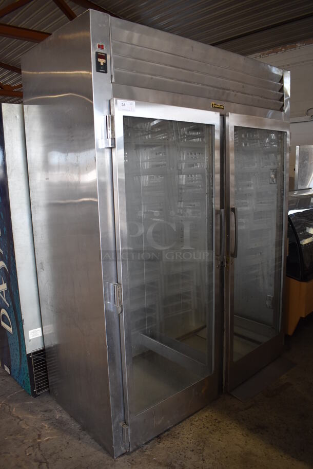 Traulsen ARI232HUT-FHG Stainless Steel Commercial 2 Door Roll In Rack Cooler Merchandiser. 115 Volts, 1 Phase. 68x34x89. Tested and Powers On But Does Not Get Cold - Image 1 of 9