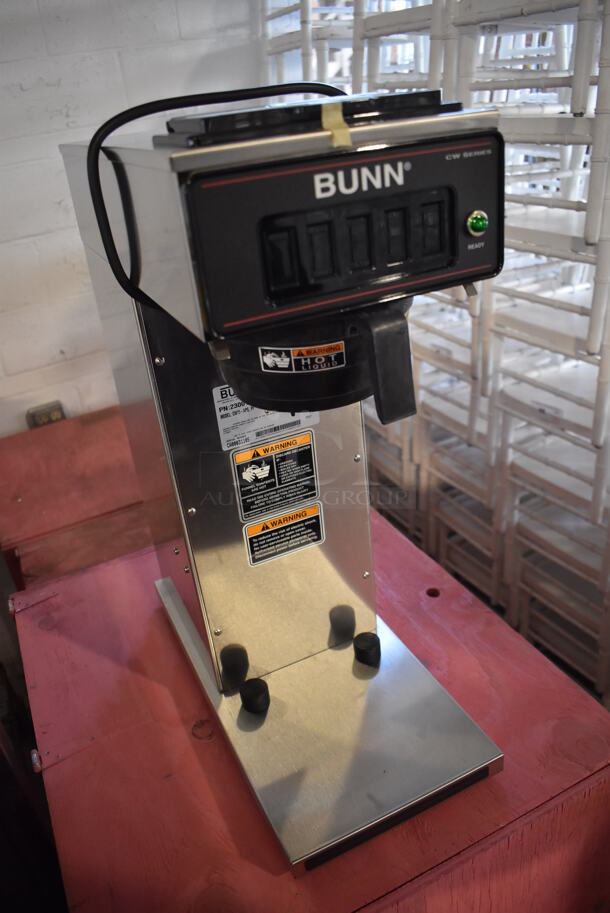 Bunn CW15-APS Stainless Steel Commercial Countertop Coffee Machine w/ Poly Brew Basket. Comes in Pink Wooden Box. Stock Picture - Cosmetic Condition May Vary. 120 Volts, 1 Phase. 8x18.5x23.5 - Image 3 of 7