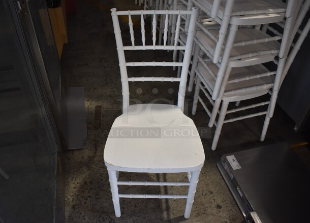 10 White Finish Chivari Dining Chairs. Stock Picture - Cosmetic Condition May Vary. 16.5x18.5x36. 10 Times Your Bid! - Image 1 of 7