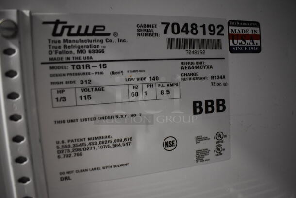 2011 True TG1F-1S Stainless Steel Commercial Single Door Reach In Freezer w/ Poly Coated Racks on Commercial Casters. 115 Volts, 1 Phase. 29x35x83. Tested and Working! - Image 6 of 6