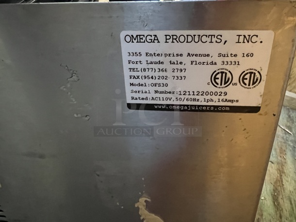 Omega OFS30 Stainless Steel Commercial Countertop 3 Hopper Slushie Machine in Wooden Box. 110 Volts, 1 Phase.  23x19x30.5. Tested and Does Not Power On - Image 7 of 9