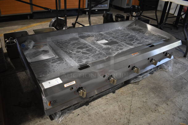 BRAND NEW SCRATCH AND DENT! Cooking Performance Group GT-CPG-60-NL Stainless Steel Commercial Countertop 60" Natural Gas Flat Top Griddle with Thermostatic Controls. 150,000 BTU. Tested and Working! - Image 1 of 6