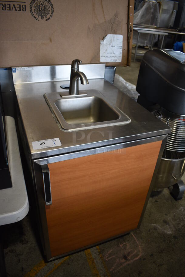 Duke Stainless Steel Commercial Counter w/ Sink Basin, Faucet and Wood Pattern Door. 24x34x41. Bay 10x11x6 - Image 2 of 6