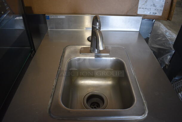 Duke Stainless Steel Commercial Counter w/ Sink Basin, Faucet and Wood Pattern Door. 24x34x41. Bay 10x11x6 - Image 4 of 6
