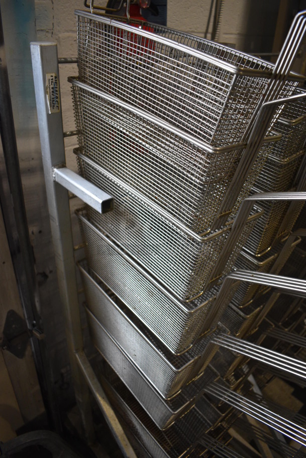 Metal Commercial Floor Style Fry Basket Dolly w/ 19 Metal Fry Baskets on Commercial Casters. 18x27x53 - Image 5 of 5