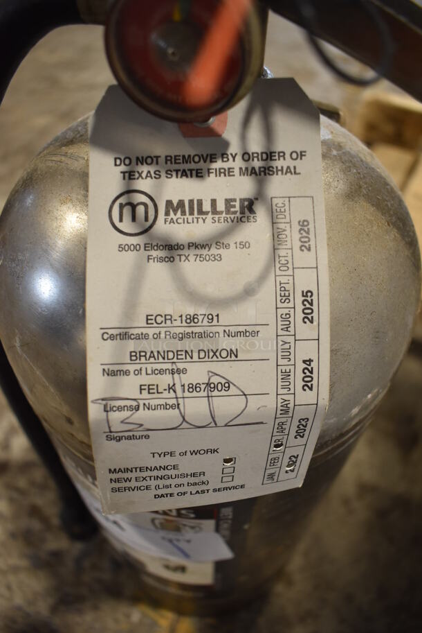 Badger Wet Chemical Fire Extinguisher. 8x7x20. Buyer Must Pick Up - We Will Not Ship This Item.   - Image 3 of 5