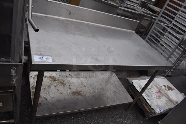Stainless Steel Table w/ Back Splash and Under Shelf. 54x30x40.5 - Image 3 of 4