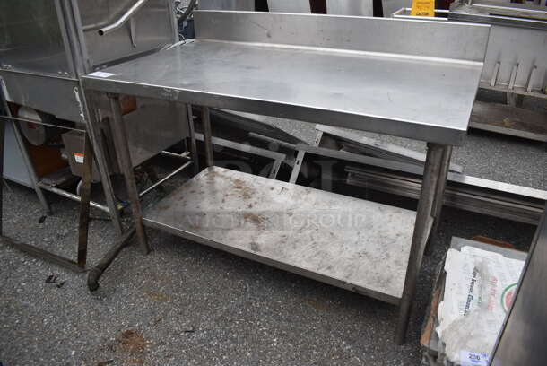 Stainless Steel Table w/ Back Splash and Under Shelf. 54x30x40.5 - Image 4 of 4