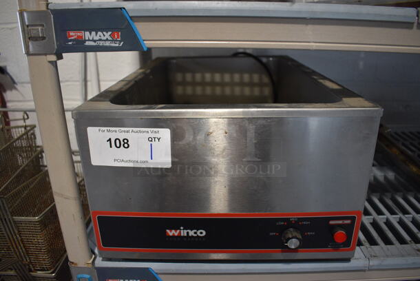 Winco FW-S500 Stainless Steel Commercial Countertop Food Warmer. 120 Volts, 1 Phase. 14.5x23x9.5. Tested and Working!